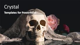  Presentation with catrina - Slide deck consisting of skull-with-bride-veil background and a black colored foreground