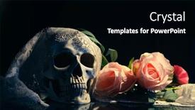  Presentation with catrina - Slide set featuring skull-with-bride-veil background and a black colored foreground