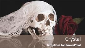  Presentation with catrina - PPT layouts consisting of skull-with-bride-veil background and a violet colored foreground