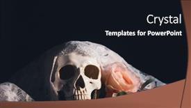  Presentation with catrina - PPT theme enhanced with skull-with-bride-veil background and a wine colored foreground