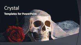  Presentation with catrina - Slide set consisting of skull-with-bride-veil background and a wine colored foreground