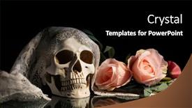  Presentation with catrina - Presentation theme featuring skull-with-bride-veil background and a black colored foreground