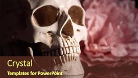  Presentation with catrina - Presentation theme with skull-with-pastel-pink-rose background and a tawny brown colored foreground