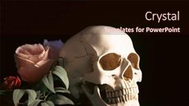  Presentation with catrina - Slide set enhanced with skull-with-pastel-pink-rose background and a wine colored foreground