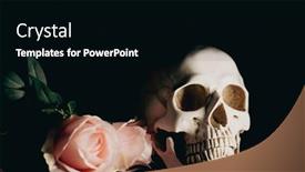  Presentation with catrina - Presentation enhanced with skull-with-pastel-pink-rose background and a black colored foreground