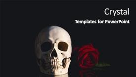  Presentation with catrina - Slide deck having skull-with-red-rose-calavera background and a black colored foreground