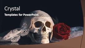  Presentation with catrina - Slides enhanced with skull-with-red-rose-calavera background and a wine colored foreground