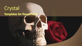  Presentation with catrina - Presentation with skull-with-red-rose-calavera background and a coral colored foreground
