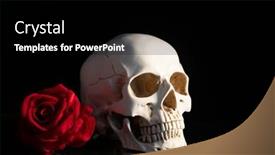  Presentation with catrina - Presentation theme having skull-with-red-rose-calavera background and a black colored foreground