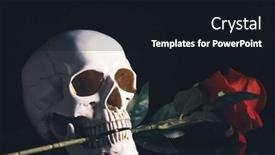  Presentation with catrina - Theme with skull-with-red-rose-calavera background and a wine colored foreground