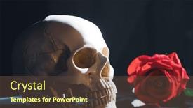  Presentation with catrina - Slides featuring skull-with-red-rose-calavera background and a tawny brown colored foreground