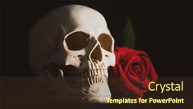  Presentation with catrina - Slides with skull-with-red-rose-calavera background and a tawny brown colored foreground