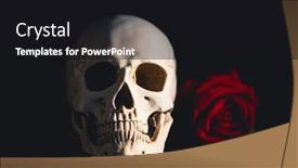  Presentation with catrina - Presentation design consisting of skull-with-red-rose-calavera background and a black colored foreground