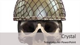  Presentation with skull - Audience pleasing PPT layouts consisting of force green berets us army - skull with retro military helmet backdrop and a light gray colored foreground