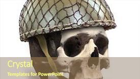  Presentation with skull - Slide deck featuring force green berets us army - skull with retro military helmet background and a tawny brown colored foreground