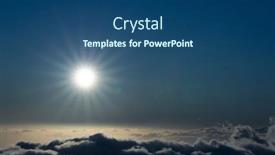  Presentation with earth atmosphere - Presentation theme featuring sky-above-clouds-with-sun background and a ocean colored foreground