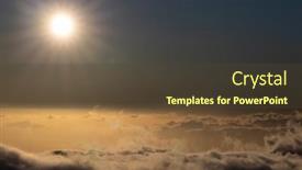  Presentation with earth atmosphere - PPT layouts consisting of sky-above-clouds-with-sun background and a tawny brown colored foreground