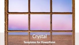  Presentation with sun rising over north america - Beautiful presentation theme featuring sky after sunset over prairie backdrop and a coral colored foreground