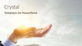  Presentation with human - PPT theme featuring sky-and-clouds-in-human background and a cream colored foreground