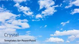  Presentation with clouds - Presentation theme consisting of sky-and-clouds-panoramic-background background and a light blue colored foreground