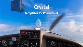  Presentation with flight - Slide set having sky and dashboard of private sport plane in flight background and a teal colored foreground