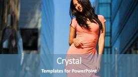  Presentation with pink sky - Colorful slides enhanced with sky and high-rise building backdrop and a  colored foreground