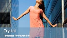  Presentation with pink sky - Amazing theme having sky and high-rise building backdrop and a  colored foreground