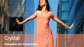  Presentation with pink sky - PPT layouts consisting of sky and high-rise building background and a  colored foreground