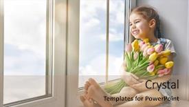  Presentation with sky sun - Audience pleasing presentation theme consisting of sky and rejoices to spring backdrop and a coral colored foreground