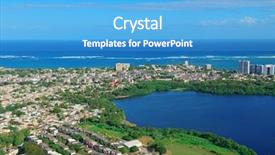  Presentation with san juan puerto rico - Colorful PPT theme enhanced with sky and sea puerto rico backdrop and a teal colored foreground