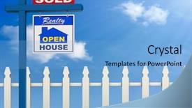  Presentation with white house - Slide set enhanced with sky and white picket fence background and a light blue colored foreground