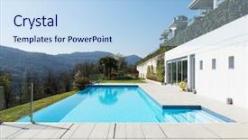 Presentation with swimming pool - PPT layouts having sky apartment - exterior of building with swimming background and a light blue colored foreground