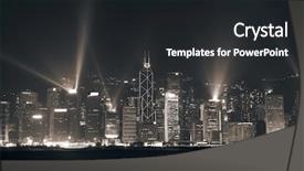  Presentation with uv rays - Colorful PPT theme enhanced with sky apartment - famous night scenes of rays backdrop and a  colored foreground