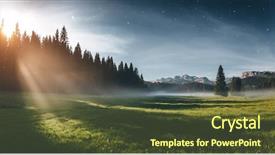  Presentation with moon in the starry night - Presentation theme featuring sky astro - misty summer night background and a tawny brown colored foreground