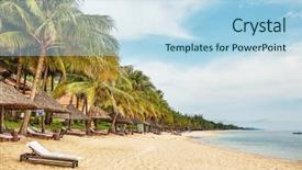  Presentation with clean water - Theme with sky at phu quoc island background and a light blue colored foreground