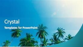  Presentation with abstract natural fresh green - Presentation theme with beautiful fresh green palm trees background and a teal colored foreground