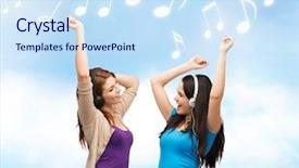  Presentation with music notes - Slides featuring sky background and music notes background and a sky blue colored foreground