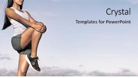  Presentation with stretching - Cool new slide deck with sky background banner panorama running backdrop and a light blue colored foreground