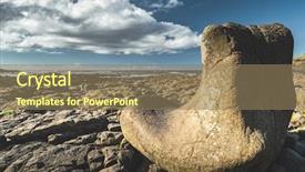  Presentation with boulder - Slide deck consisting of sky background northern ireland shoreline background and a coral colored foreground