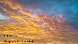  Presentation with nature - Cool new PPT theme with sky-background-on-sunset-nature backdrop and a gold colored foreground