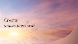  Presentation with nature design - PPT theme with sky-background-on-sunset-nature background and a coral colored foreground