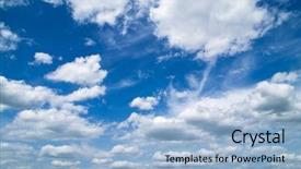  Presentation with dubai skyline on blue sky - Theme featuring sky background with tiny cloud background and a light blue colored foreground