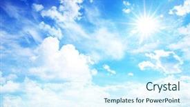  Presentation with dubai skyline on blue sky - Amazing PPT layouts having sky background with tiny cloud backdrop and a cool aqua colored foreground