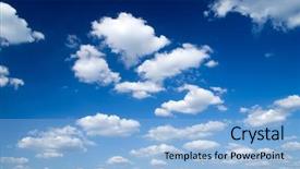  Presentation with sky blue - Cool new slides with sky background with tiny clouds backdrop and a light blue colored foreground