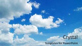  Presentation with dubai skyline on blue sky - Audience pleasing presentation theme consisting of sky background with tiny clouds backdrop and a  colored foreground