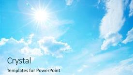  Presentation with sunny sky - Colorful presentation enhanced with sky background with tiny clouds backdrop and a  colored foreground