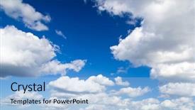  Presentation with dubai skyline on blue sky - Theme consisting of sky background with tiny clouds background and a  colored foreground