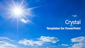  Presentation with clouds - Cool new slide set with sky background with tiny clouds backdrop and a  colored foreground