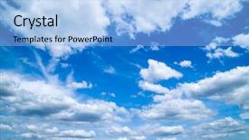  Presentation with blue sky at cook islands - Colorful slide deck enhanced with sky background with tiny clouds backdrop and a  colored foreground