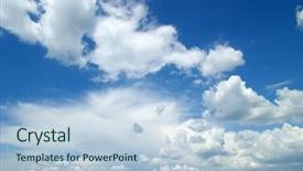  Presentation with dubai skyline on blue sky - Slides having sky background with tiny clouds background and a light blue colored foreground